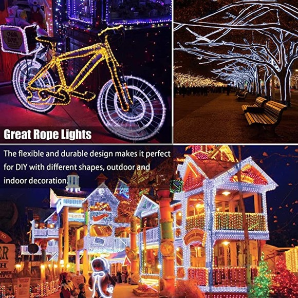 Rope Lights 66ft 480 LED 8 Modes Flexible with Timer & Memory (Warm White) - Picture 4 of 7